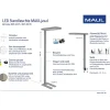 LED-pöytävalaisin MAULjaval, hopea, 120 cm, himmennettävä, kiinnitettävä jalusta