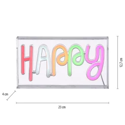 LED-pöytävalaisin Neon Happy, USB