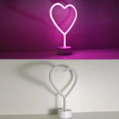 LED-pöytävalaisin Neon Herz, paristokäyttöinen