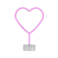 LED-pöytävalaisin Neon Herz, paristokäyttöinen