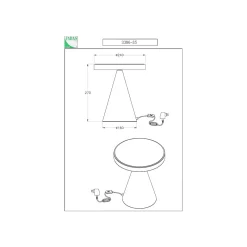 LED-pöytävalaisin Neutra, korkeus 27 cm, nikkeli, kosketushimmennin