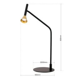 LED-pöytävalaisin Odeon, musta, kääntyvä