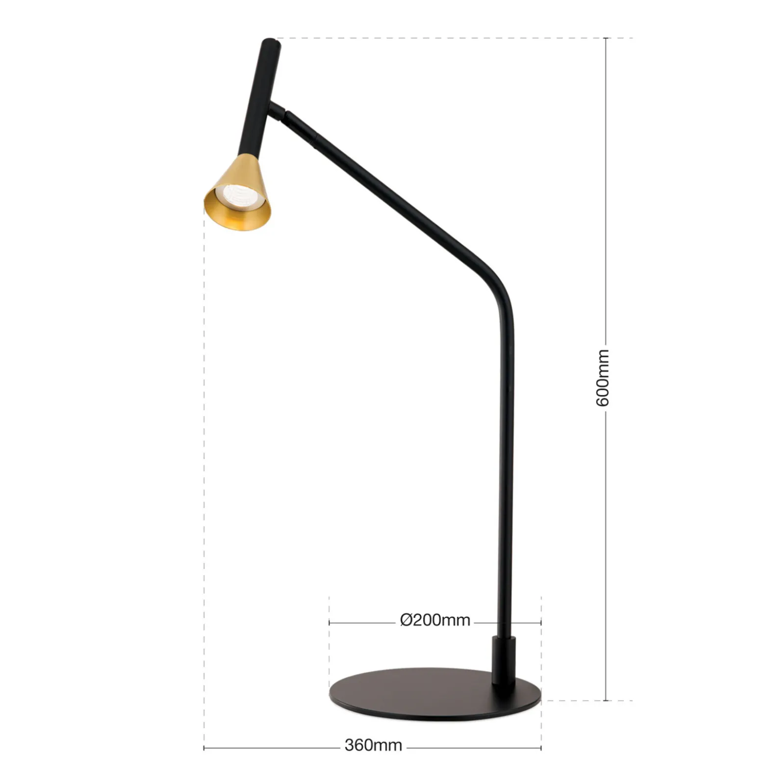 LED-pöytävalaisin Odeon, musta, kääntyvä