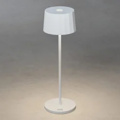 LED-pöytävalaisin Positano ulkokäyttöön, valkoinen