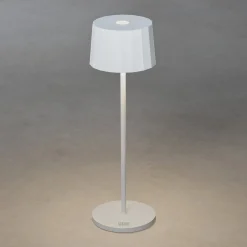 LED-pöytävalaisin Positano ulkokäyttöön, valkoinen