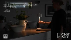 LED-pöytävalaisin Positano ulkokäyttöön, valkoinen