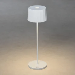 LED-pöytävalaisin Positano ulkokäyttöön, valkoinen