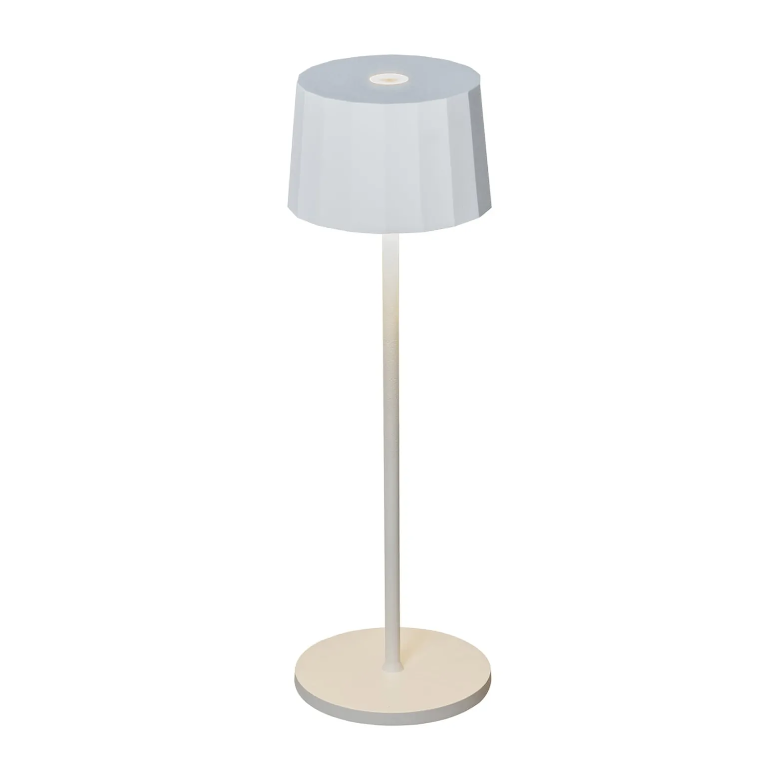 LED-pöytävalaisin Positano ulkokäyttöön, valkoinen
