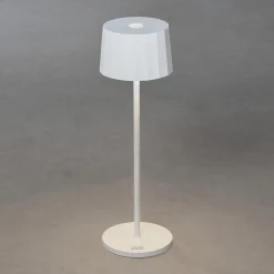 LED-pöytävalaisin Positano ulkokäyttöön, valkoinen