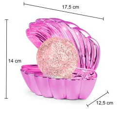 LED-pöytävalaisin Shelly, vaaleanpunainen, muovi, 18 cm, RGB