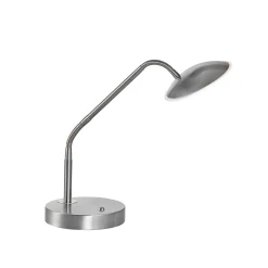 LED-pöytävalaisin Tallri, nikkeli, korkeus 60 cm, CCT-kosketusdimmeri