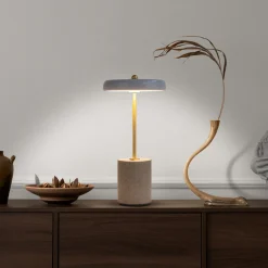 LED-pöytävalo Seta akku, sementti, harmaa