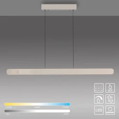 LED-riippuvalaisin ADRIANA ROUND, beige, pituus 160 cm, metalli, CCT