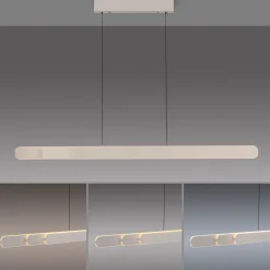 LED-riippuvalaisin ADRIANA ROUND, beige, pituus 160 cm, metalli, CCT
