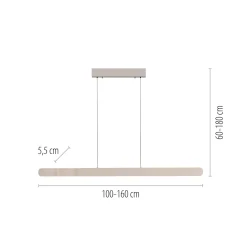 LED-riippuvalaisin ADRIANA ROUND, beige, pituus 160 cm, metalli, CCT