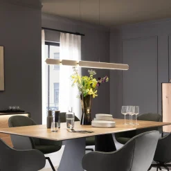 LED-riippuvalaisin ADRIANA ROUND, beige, pituus 160 cm, metalli, CCT