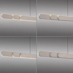 LED-riippuvalaisin ADRIANA ROUND, beige, pituus 160 cm, metalli, CCT
