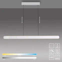 LED-riippuvalaisin ADRIANA ROUND, valkoinen, pituus 160 cm, metallia, CCT