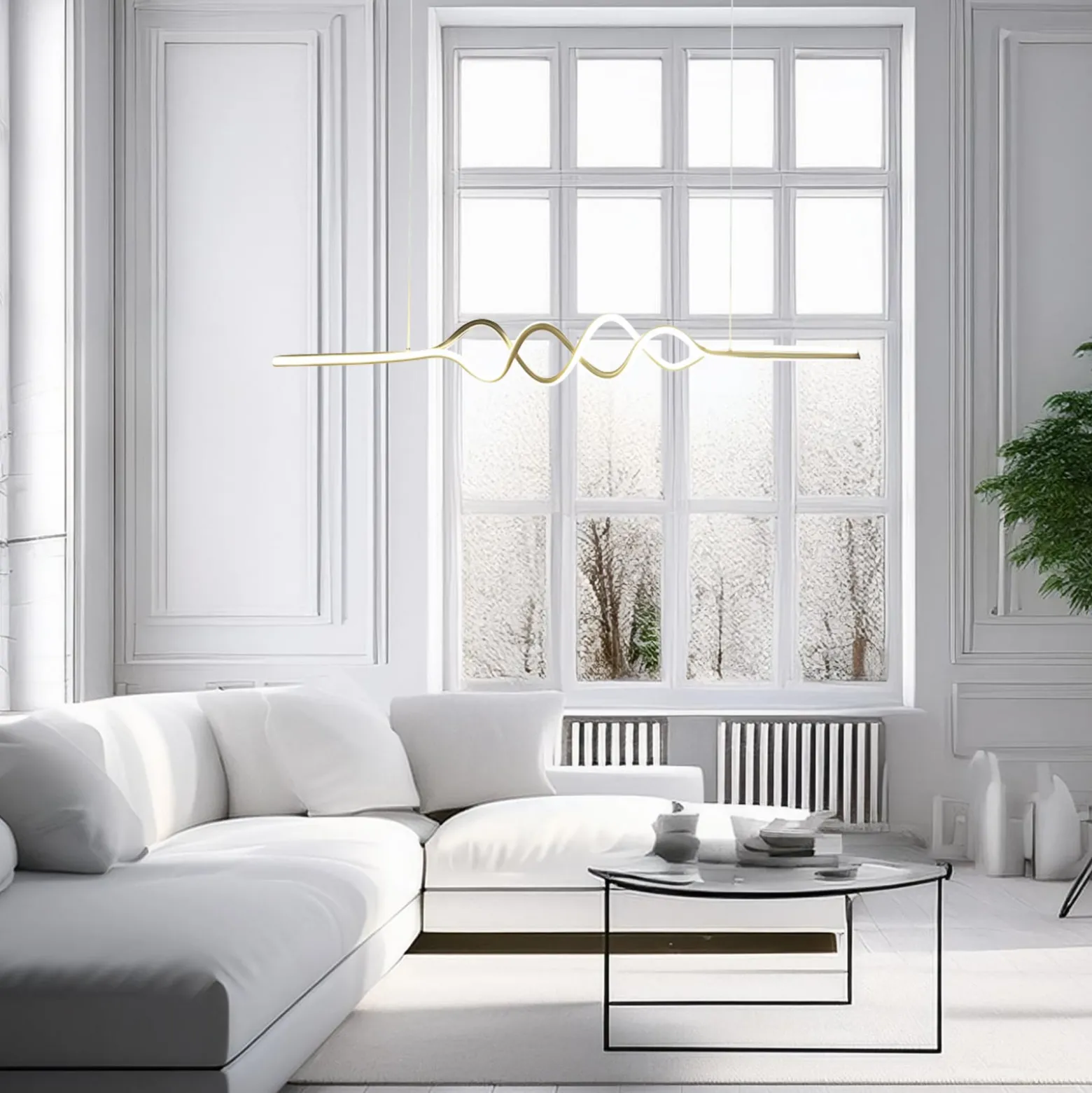 LED-riippuvalaisin Ancona, metalli, kulta/musta, 4 000 K