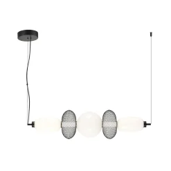 LED-riippuvalaisin Arame, musta/valkoinen, lasi, pituus 93,5 cm