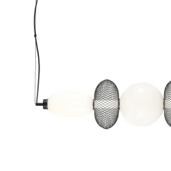 LED-riippuvalaisin Arame, musta/valkoinen, lasi, pituus 93,5 cm
