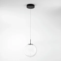 LED-riippuvalaisin Ariel, 1-valo, Ø 25cm, lasi, himmennin, CCT