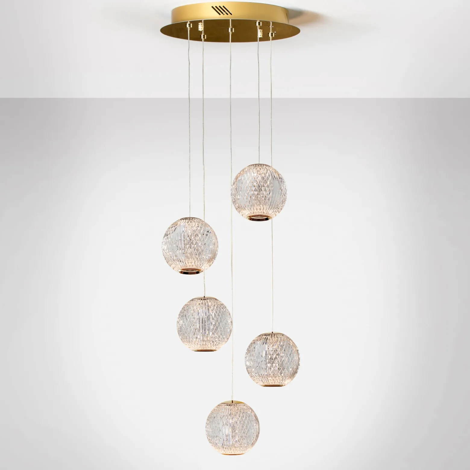 LED-riippuvalaisin Austral kulta/kirkas 5x, pyöreä