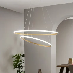 LED-riippuvalaisin Axis, Ø 80/60 cm, kullanvärinen, metalli, CCT