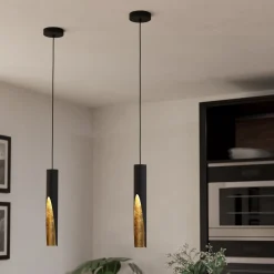 LED-riippuvalaisin Barbotto musta/kulta, 1 lamppu
