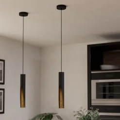 LED-riippuvalaisin Barbotto musta/kulta, 1 lamppu