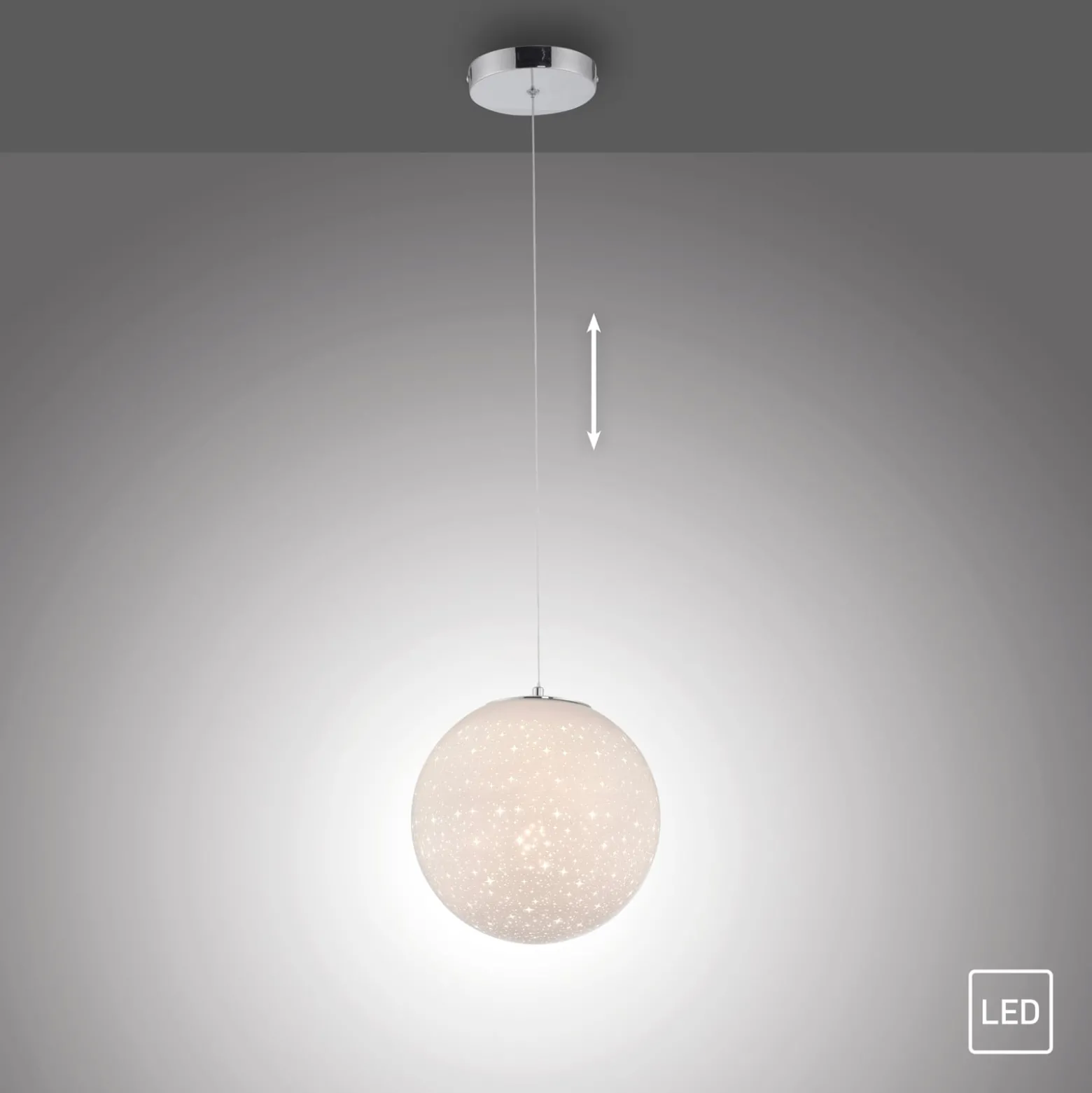 LED-riippuvalaisin Bolo lasivarjostin, tähtitaivas