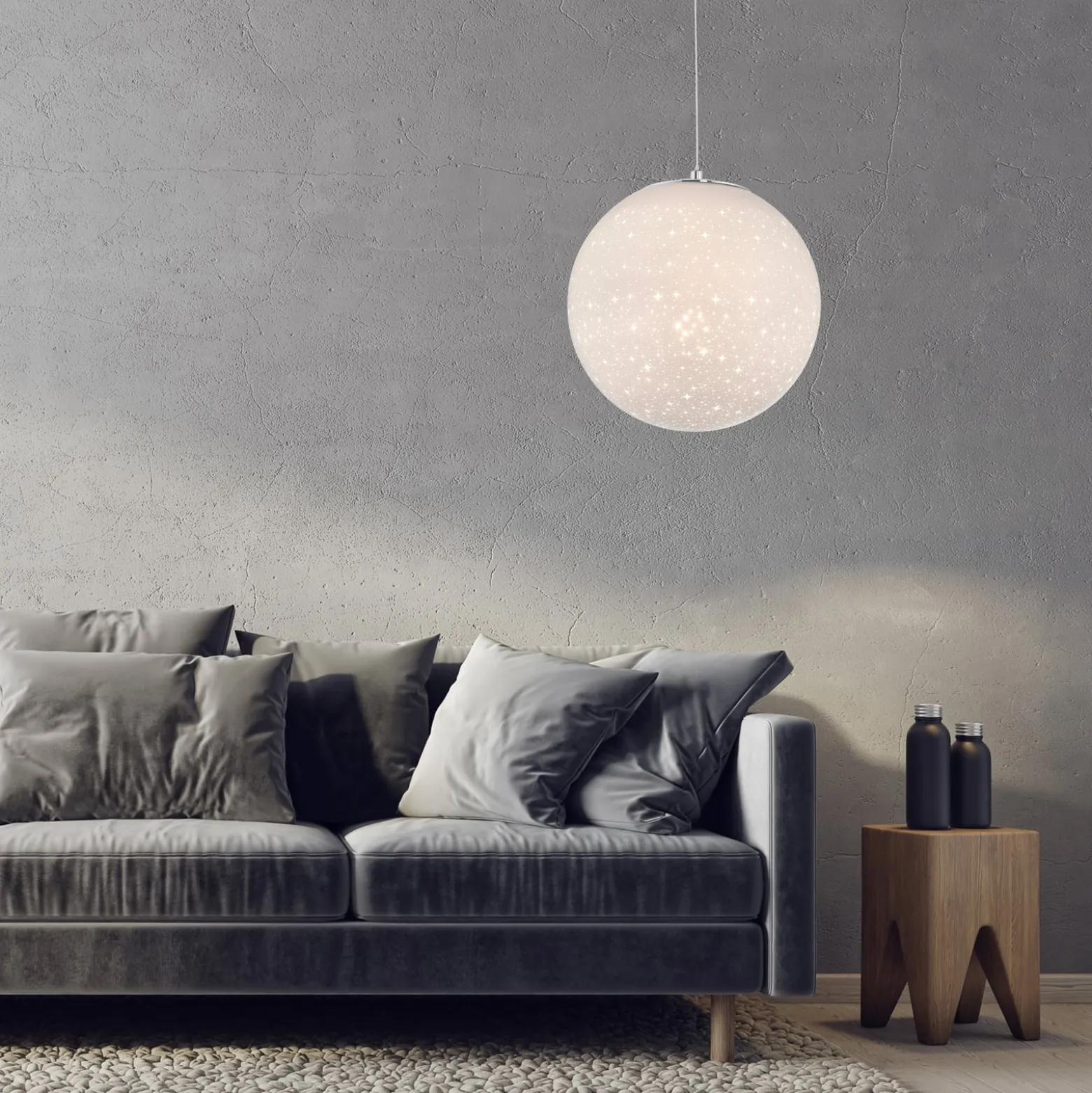 LED-riippuvalaisin Bolo lasivarjostin, tähtitaivas