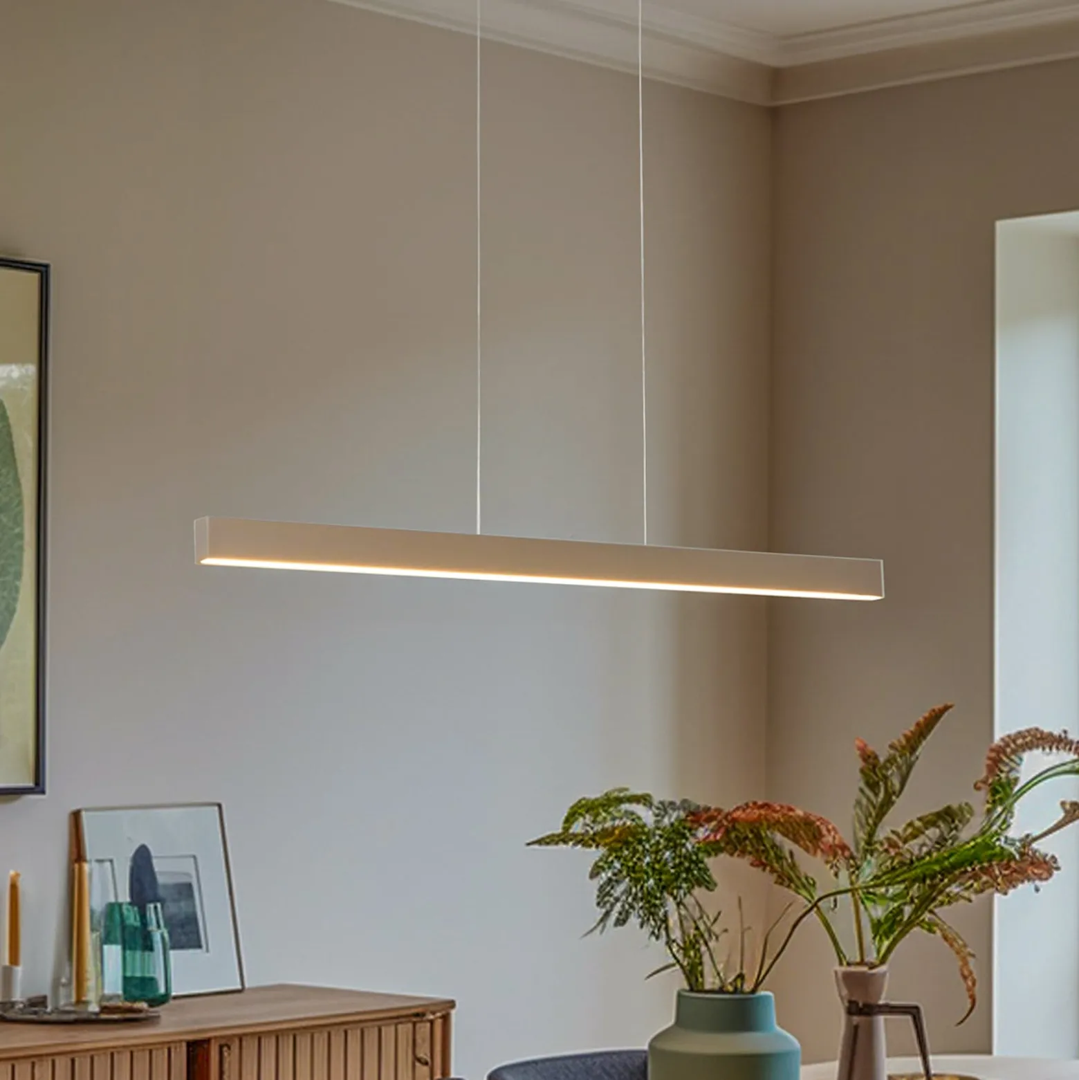 LED-riippuvalaisin Broll, kermanvalkoinen