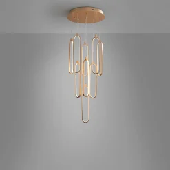 LED-riippuvalaisin Colette, 9-lamppuinen, pyöreä, ruusukultainen