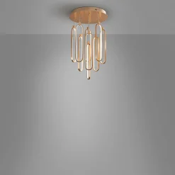 LED-riippuvalaisin Colette, 9-lamppuinen, pyöreä, ruusukultainen
