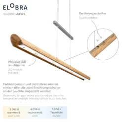 LED-riippuvalaisin Colombia S, tammi natur