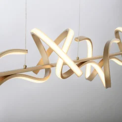 LED-riippuvalaisin Curls, messinkiä, metallia, 99 cm pitkä, himmennettävä