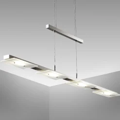 LED-riippuvalaisin Dina, 4-lamppuinen, nikkeli, korkeussäädettävä, 3 000 K