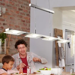 LED-riippuvalaisin Dina, 4-lamppuinen, nikkeli, korkeussäädettävä, 3 000 K