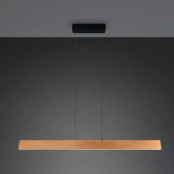 LED-riippuvalaisin Edgewood, pituus 150 cm, puunvärinen puu, CCT