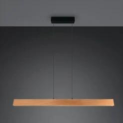 LED-riippuvalaisin Edgewood, pituus 150 cm, puunvärinen puu, CCT
