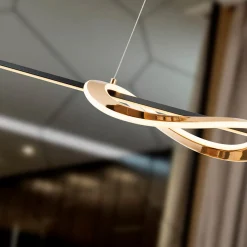 LED-riippuvalaisin Enora, musta/kulta, pituus 120 cm, CCT