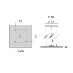 LED-riippuvalaisin FL Square 300 PL OP on/off 830