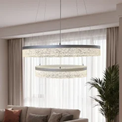 LED-riippuvalaisin Gala, hopea, metalli, Ø 60 cm, 4 000 K