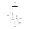 LED-riippuvalaisin Gemma, Ø 38 cm, värikäs, lasi/keramiikka, 3-lamppuinen.