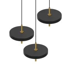 LED-riippuvalaisin Keaton, musta/kulta Ø 45 cm CCT 3-lamppuinen.