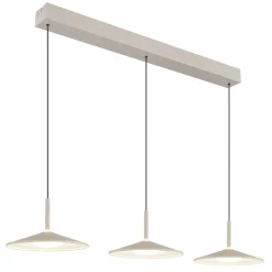 LED-riippuvalaisin Lampone, hiekanvärinen, pituus 95 cm, metalli, 3-lamppuinen