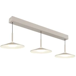 LED-riippuvalaisin Lampone, hiekanvärinen, pituus 95 cm, metalli, 3-lamppuinen