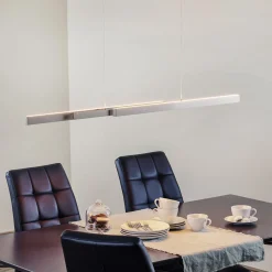 LED-riippuvalaisin Lara, 134 cm, nikkeliä