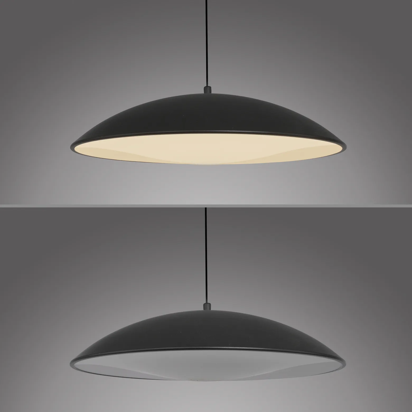 LED-riippuvalaisin LENTE, musta, Ø 40 cm, metalli, Switchdim